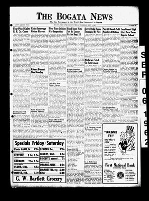 Primary view of object titled 'The Bogata News (Bogata, Tex.), Vol. 52, No. 47, Ed. 1 Thursday, September 6, 1962'.