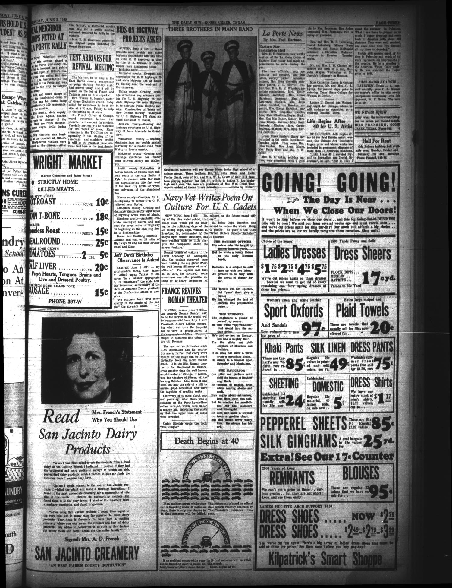 The Daily Sun (Goose Creek, Tex.), Vol. 19, No. 295, Ed. 1 Thursday, June 2, 1938
                                                
                                                    [Sequence #]: 3 of 8
                                                