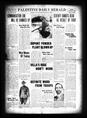 Palestine Daily Herald (Palestine, Tex), Vol. 14, No. 187, Ed. 1 Wednesday, April 12, 1916