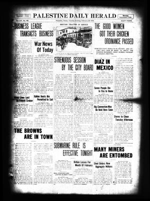 Palestine Daily Herald (Palestine, Tex), Vol. 14, No. 149, Ed. 1 Tuesday, February 29, 1916