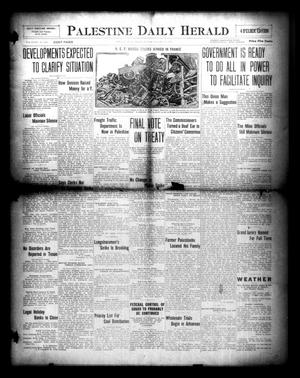 Palestine Daily Herald (Palestine, Tex), Vol. 18, No. 129, Ed. 1 Monday, November 3, 1919