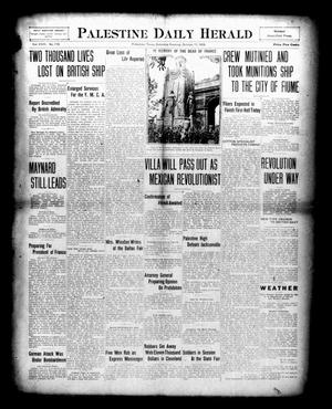 Primary view of object titled 'Palestine Daily Herald (Palestine, Tex), Vol. 18, No. 110, Ed. 1 Saturday, October 11, 1919'.