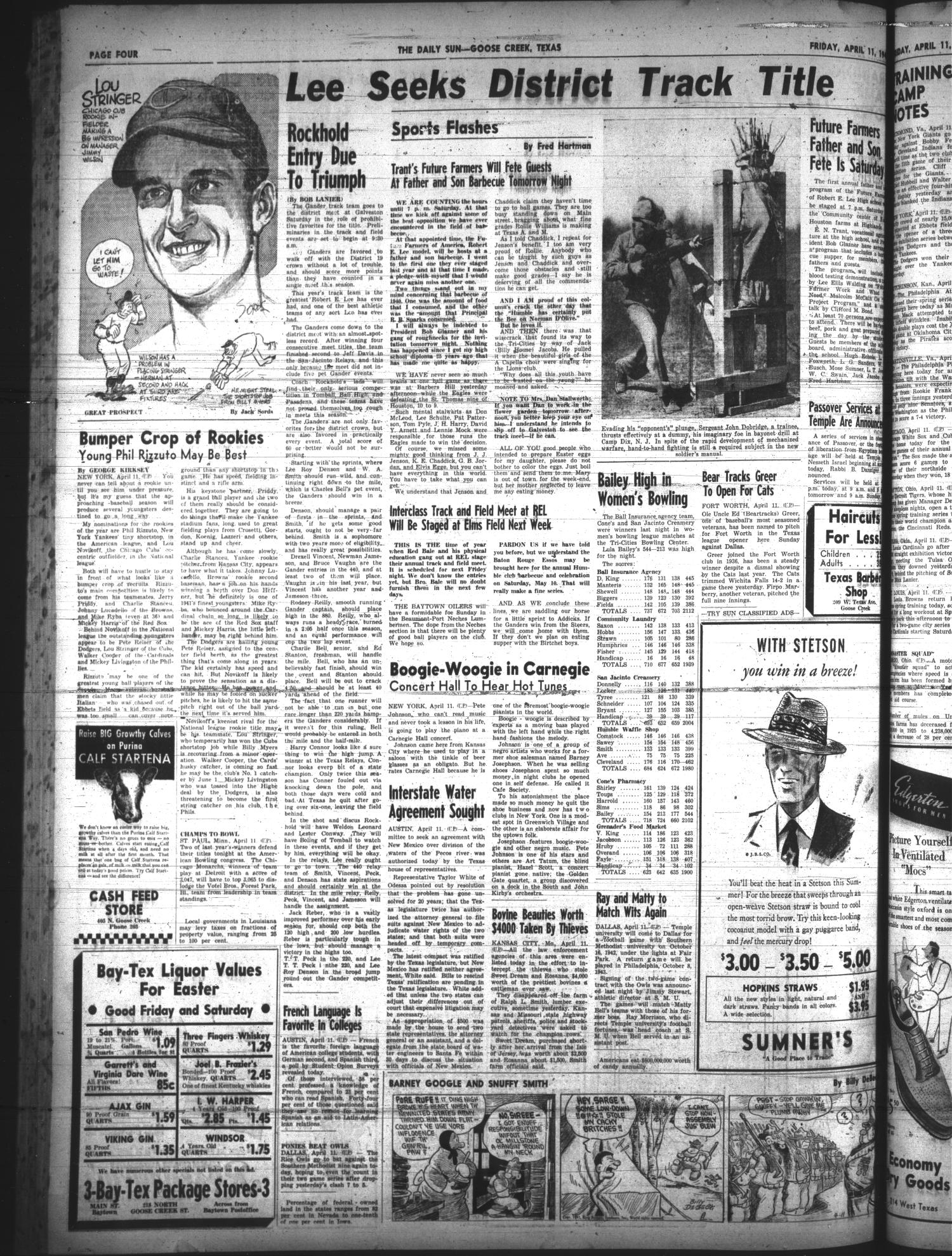 The Daily Sun (Goose Creek, Tex.), Vol. 22, No. 247, Ed. 1 Friday, April 11, 1941
                                                
                                                    [Sequence #]: 4 of 12
                                                