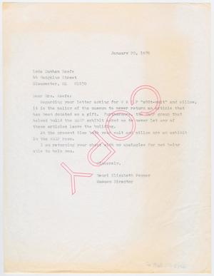 Primary view of object titled '[Letter from Henri Pepper to Lyda Keefe, January 20, 1989]'.