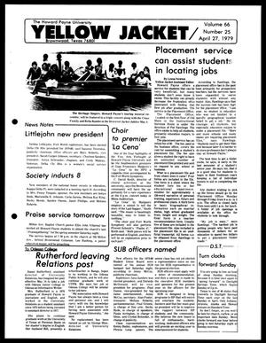 The Howard Payne University Yellow Jacket (Brownwood, Tex.), Vol. 66, No. 25, Ed. 1, Friday, April 27, 1979