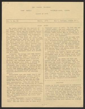 Primary view of object titled 'Tundra Telegram, Volume 1, Issue 23, March 1975'.