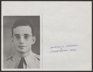 [Marvin Krieger in Uniform at Sweetwater in 1942]