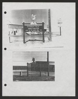 [Photocopy with Photographs of the Sign at Avenger Field]