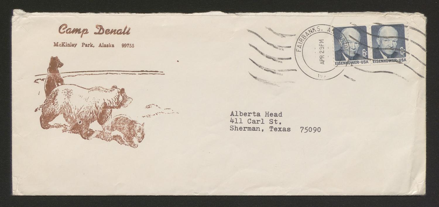 [Envelope from Alberta Head to Camp Denali, April 29, 1971]
                                                
                                                    [Sequence #]: 1 of 2
                                                