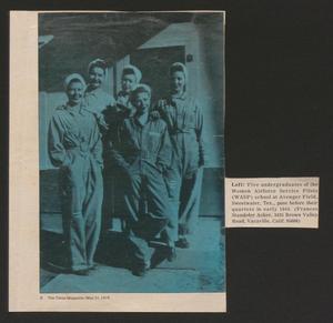 Primary view of object titled '[Clipping: Photograph of Five WASP]'.