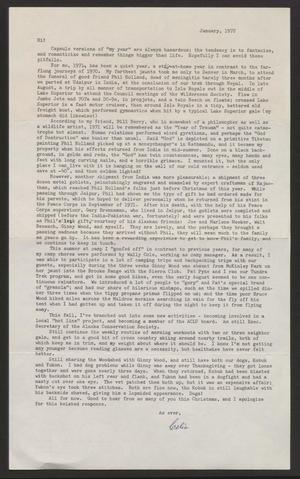 Primary view of object titled '[Letter from Celia Hunter, January 1972]'.