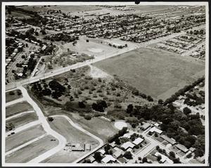 Primary view of object titled '[Aerial View of Brownwood Park and Surrounding Area]'.