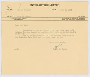 [Letter from T. L. James to D. W. Kempner, May 5, 1953]