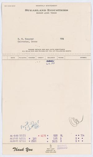 [Statement of Purchases by D. W. Kempner in July 1953]