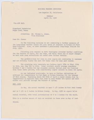[Letter from William H. Rempel to Thomas L. James, April 15, 1952]