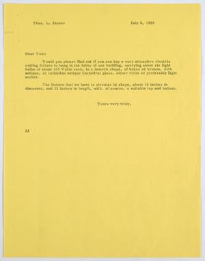 Primary view of object titled '[Letter from D. W. Kempner to Thos. L. James, July 8, 1955]'.