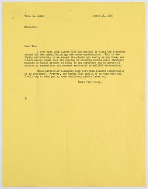 [Letter from D. W. Kempner to Thos. L. James, April 14, 1955]