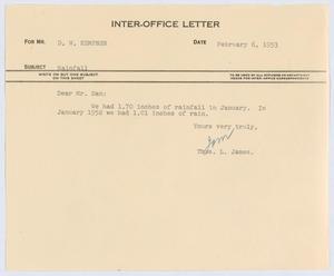 Primary view of object titled '[Letter from T. L. James to D. W. Kempner, February 6, 1953]'.
