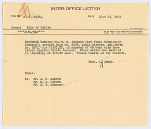 [Letter from T. L. James to G. A. Stirl, June 23, 1953]