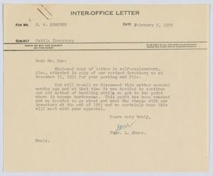 [Letter from T. L. James to D. W. Kempner, February 2, 1952]