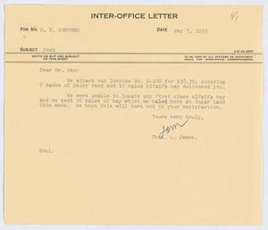 [Letter from T. L. James to D. W. Kempner, May 7, 1953]
