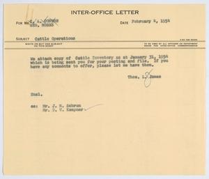 [Letter from T. L. James to C. A. Coburn and Geo. Moses, February 4, 1954]