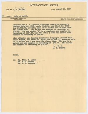 [Letter from J. M. Schrum to L. H. Bailey, August 25, 1954]