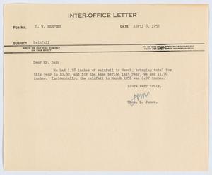 [Letter from Thos. L. James to D. W. Kempner, April 8, 1952]