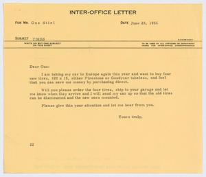 [Letter from D. W. Kempner to Gus Stirl, June 25, 1956]