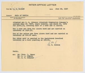[Letter from J. M. Schrum to L. H. Bailey, June 29, 1954]
