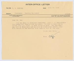 [Letter from T. L. James to D. W. Kempner, July 11, 1952]