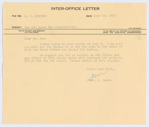 [Letter from T. L. James to D. W. Kempner, July 19, 1954]