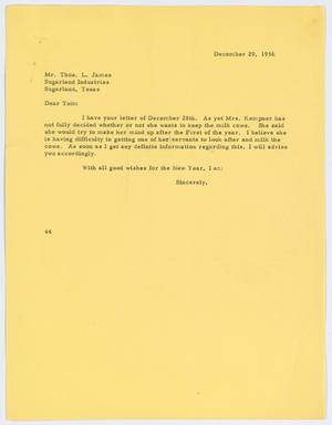 [Letter from A. H. Blacksher, Jr., to Thos. L. James, December 29, 1956]
