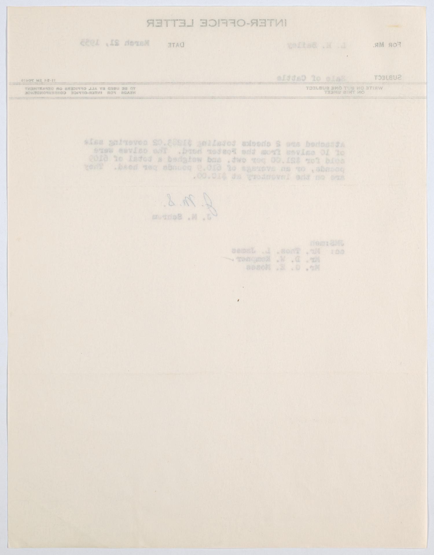 [Letter from J. M. Schrum to L. H. Bailey, March 21, 1955]
                                                
                                                    [Sequence #]: 2 of 2
                                                