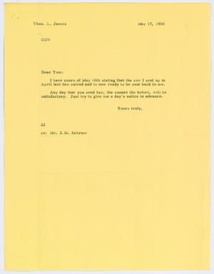 [Letter from D. W. Kempner to T. L. James, May 17, 1956]