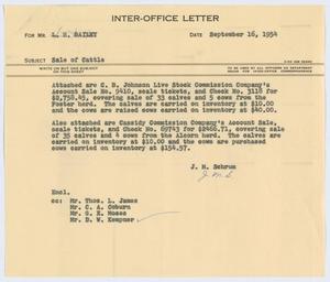 [Letter from J. M. Schrum to L. H. Bailey, September 16, 1954]