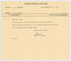 [Letter from T. L. James to D. W. Kempner, February 17, 1956]
