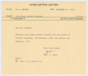 [Letter from T. L. James to D. W. Kempner, September 24, 1956]