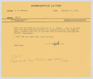 [Letter from I. H. Kempner, Jr., to D. W. Kempner, January 17, 1952]