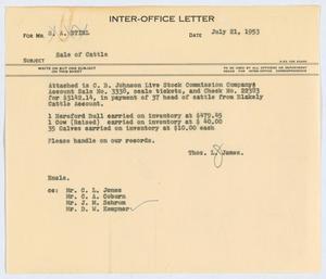 [Letter from T. L. James to G. A. Stirl, July 21, 1953]