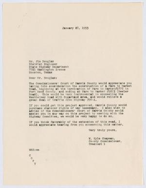 [Letter from W. Kyle Chapman to Jim Douglas, January 28, 1953]