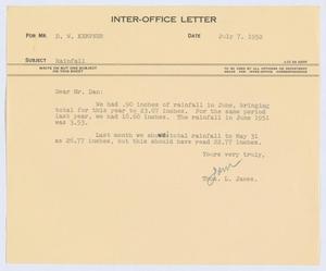 [Letter from T. L. James to D. W. Kempner, July 7, 1952]