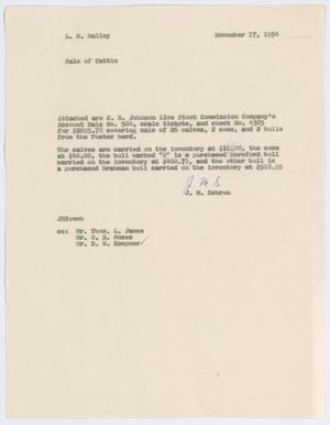[Letter from J. M. Schrum to L. H. Bailey, November 17, 1954]