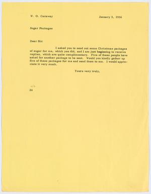 [Letter from D. W. Kempner to W. O. Caraway, January 5, 1956]