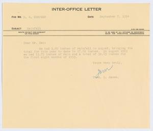[Letter from T. L. James to D. W. Kempner, September 7, 1954]