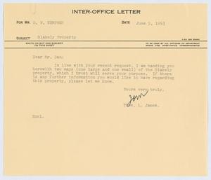 [Letter form Thos. L. James to D. W. Kempner, June 9, 1953]