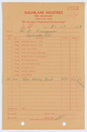 [Receipt for Texas Dairy Feed]