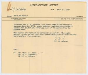 [Letter from J. M. Schrum to L. H. Bailey, July 31, 1954]