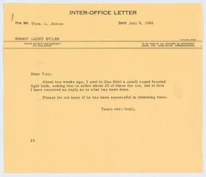 [Letter from D. W. Kempner to Thos. L. James, July 9, 1956]