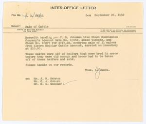 [Letter from T. L. James to G. A. Stirl, September 24, 1952]